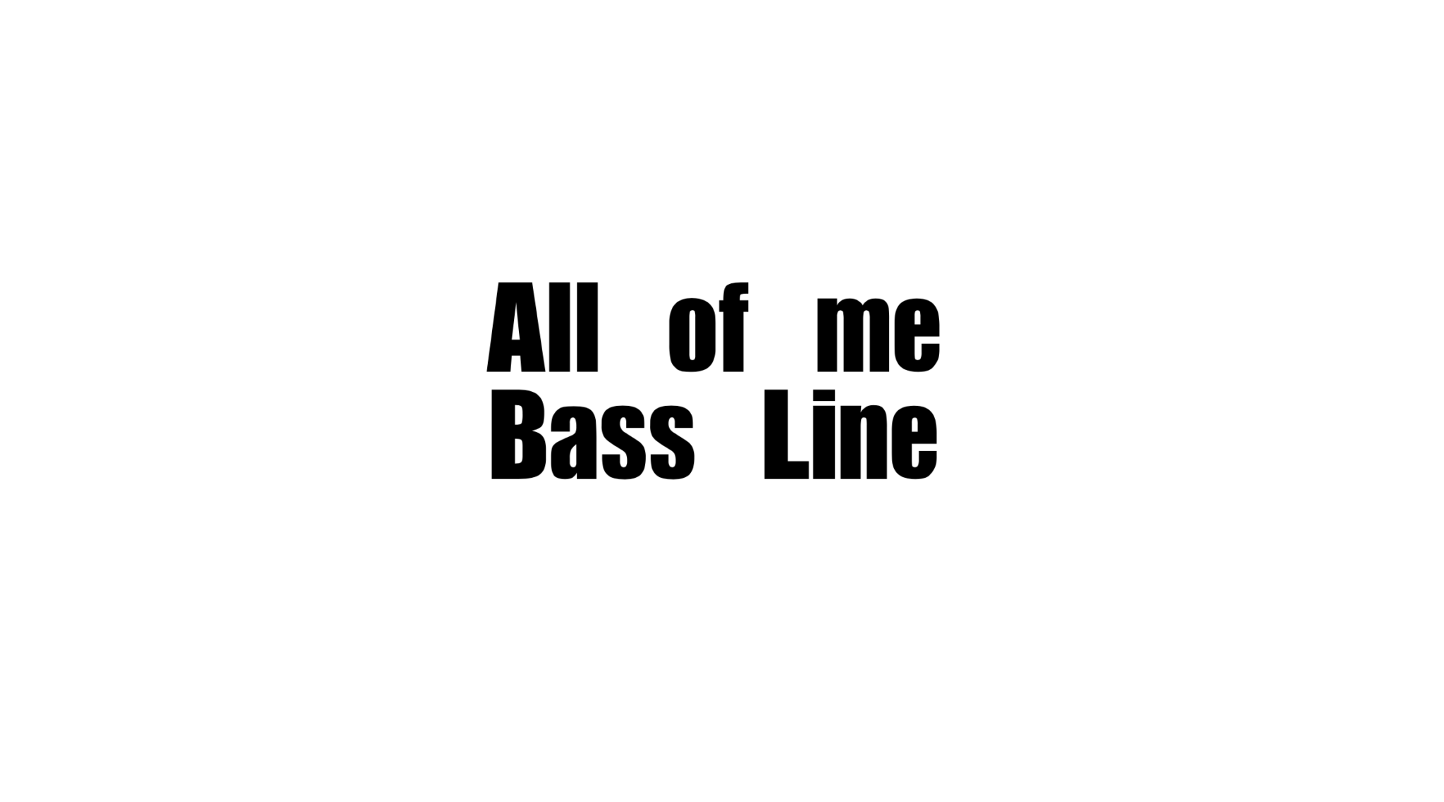 All of me | Jazz Bass Score